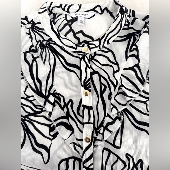 NWT Nine West Ruffle Sleeveless Blouse, Size XXL - Picture 7 of 13